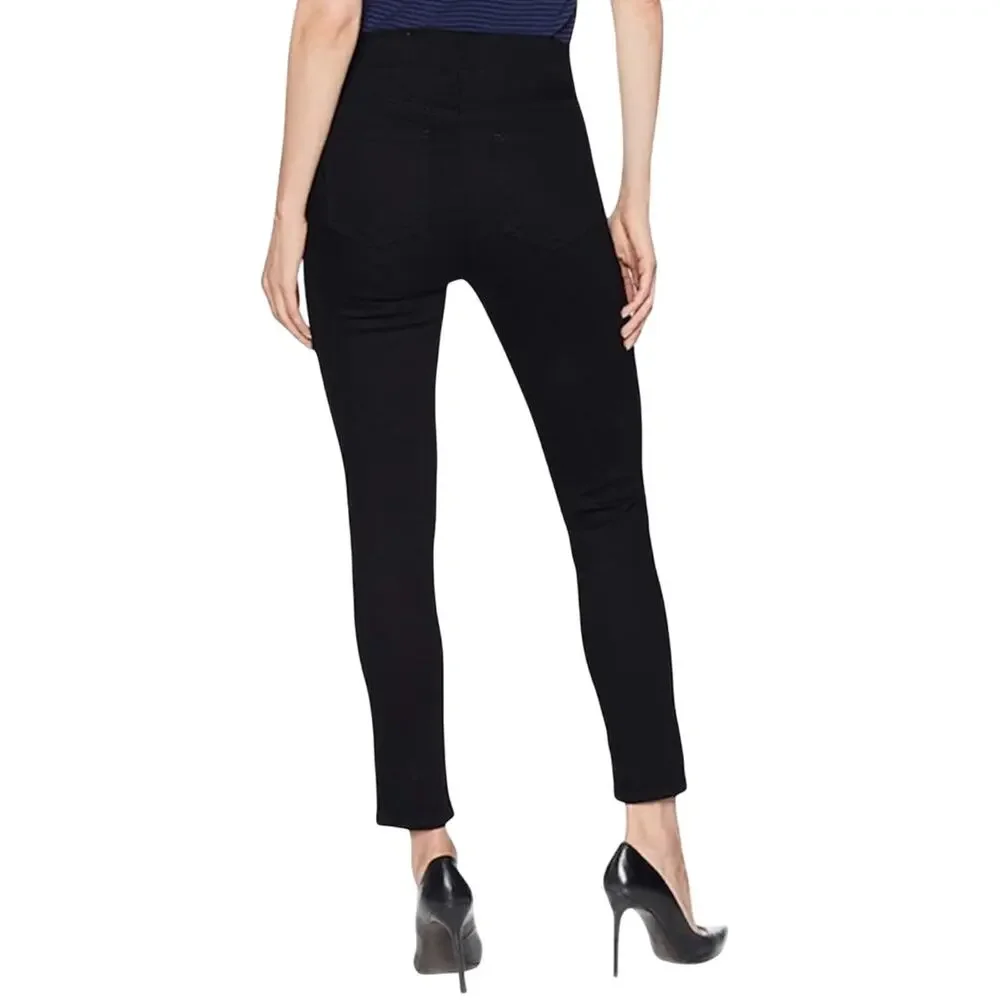 NYDJ Skinny Ankle Pull-On Lift Tuck Technology Black Stretchy Jeans Size 8
